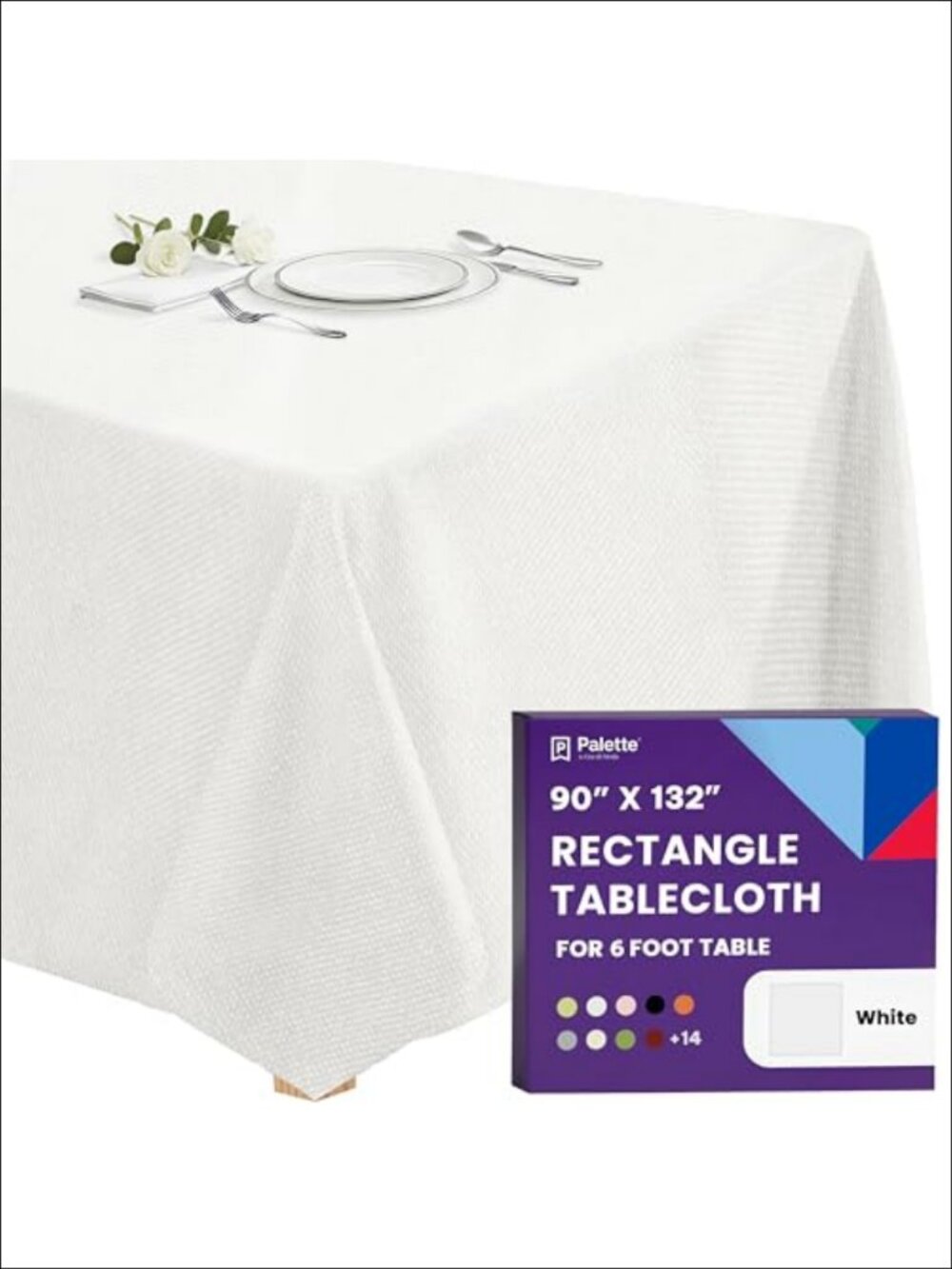 90x132 Inch Rectangular Tablecloth Heavy Duty Polyester Washable